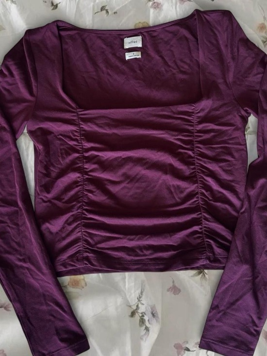 Wilfred Tops - Wilfred Deep Plum Square Neck Long Sleeve Top